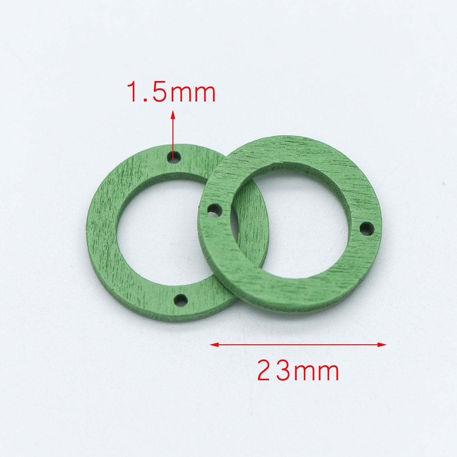 20pcs Wood Round Circle Pendants 23mm, Geometric Connector Charms, DIY Jewelry Components (#HT-65)